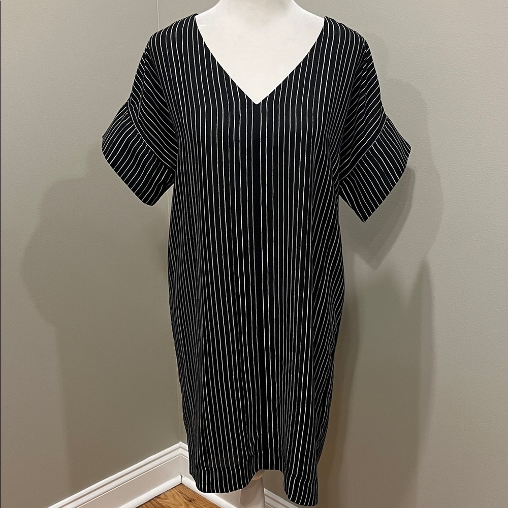 Madewell V Neck Oversized Striped Dress
